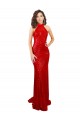 Sequin High Neck Open Back Mermaid Red Prom Dress Canada Factory