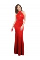 Stretch Satin Halter Neck Keyhole Back Mermaid Red Prom Dress Canada Factory