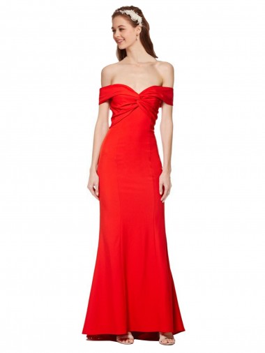 Stretch Crepe High Neck Mermaid Red Prom Dress Canada Factory