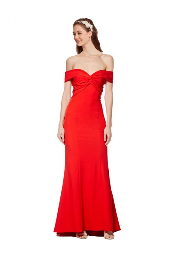Stretch Crepe High Neck Mermaid Red Prom Dress Canada Factory