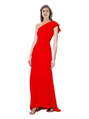 Stretch Crepe High Neck Sleeveless Mermaid Red Long Prom Dress Canada Factory