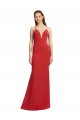 Stretch Crepe V-Neck Open Back Mermaid Red Prom Dress Canada Factory