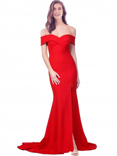 Stretch Crepe Sweetheart Mermaid Red Prom Dress Canada Factory