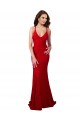 Lace V-Neck Open Back Mermaid Red Prom Dress Canada Factory