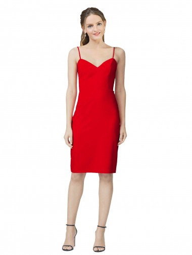 Stretch Crepe Sweetheart Sheath Red Prom Dress Canada Factory