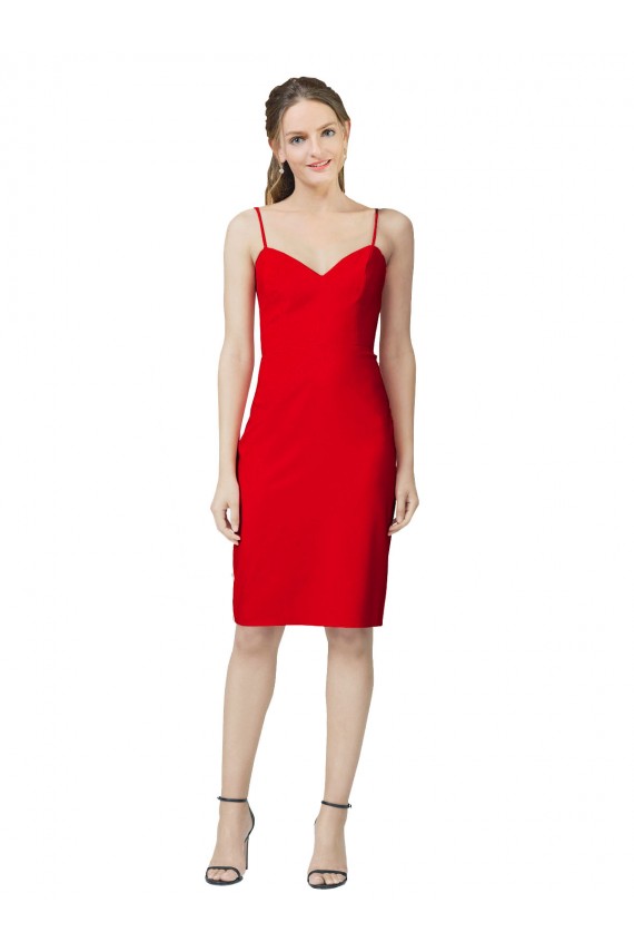 Stretch Crepe Sweetheart Sheath Red Prom Dress Canada Factory