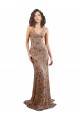 Stretch Crepe & Sequin Tulle High Neck Open Back Mermaid Rose Gold Prom Dress Canada Factory