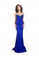 Stretch Crepe High Neck Low Back Mermaid Royal Blue Prom Dress Canada Factory
