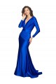 Silky Satin V-Neck V-Back Mermaid Royal Blue Prom Dress Canada Factory