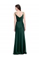 Stretch Satin Cowl Neck V-Back Sheath Hunter Black Tie Prom Dress Canada Factory