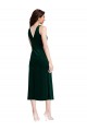Stretch Velvet Cowl Neck V-Back Sheath Dark Green Prom Dress Canada Factory