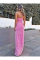 Velvet Sequin Halter Neck Sheath Prom Dress Canada Factory