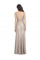 Sequin & Sparkling Sequin High Neck V-Back Sheath Silver Prom Dress Canada Factory