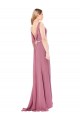 Soft Chiffon High Neck Low Back Sheath Prom Dress Canada Factory