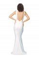 Stretch Crepe High Neck V-Back Sheath Ivory Prom Dress Canada Factory
