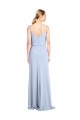 Stretch Crepe High Neck V-Back Sheath Light Sky Blue Prom Dress Canada Factory