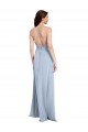 Stretch Crepe High Neck Open Back Sheath Light Sky Blue Prom Dress Canada Factory