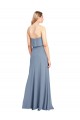 Stretch Crepe High Neck Sheath Smoke Blue Prom Dress Canada Factory