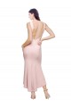 Stretch Crepe High Neck Low Back Sheath Pink High Low Prom Dress Canada Factory