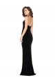 Stretch Velvet High Neck Low Back Sheath Black Prom Dress Canada Factory