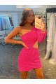 Velvet Sequin One Shoulder Sheath Prom Dresses Canada Factory