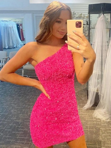 Velvet Sequin One Shoulder Sheath Evening Gown Canada Factory