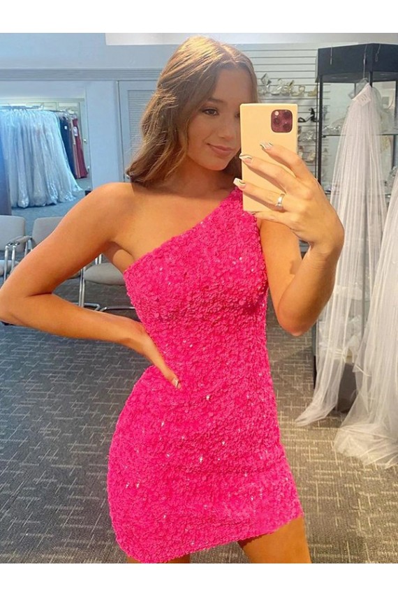 Velvet Sequin One Shoulder Sheath Evening Gown Canada Factory