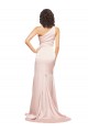 Silky Satin One Shoulder Sheath Pink Black Tie Prom Dress Canada Factory