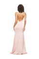 Silky Satin One Shoulder Low Back Sheath Pink Prom Dress Canada Factory