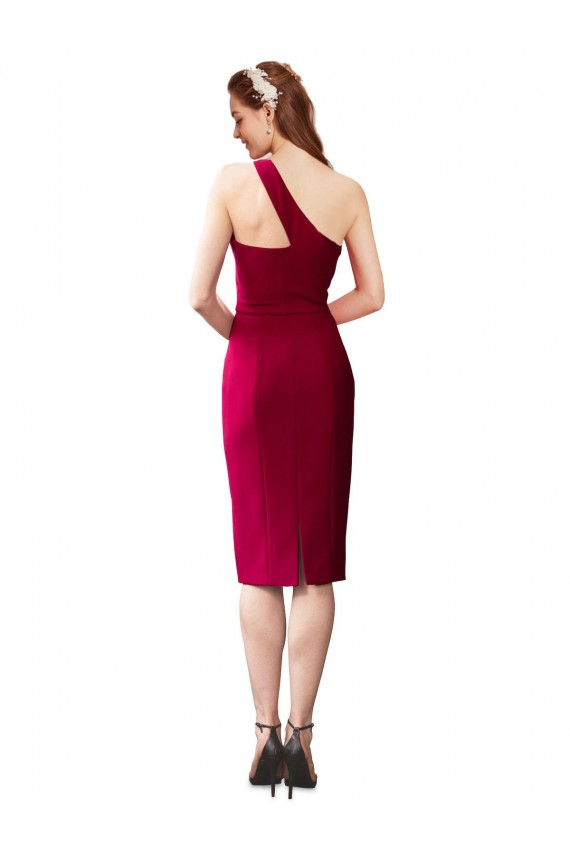 Stretch Crepe One Shoulder Sheath Black Prom Dress Canada Factory
