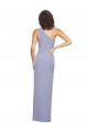 Stretch Crepe One Shoulder Sheath Smoke Blue Long Prom Dress Canada Factory