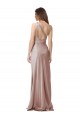 Stretch Satin One Shoulder Open Back Sheath Dusty Pink Prom Dress Canada Factory