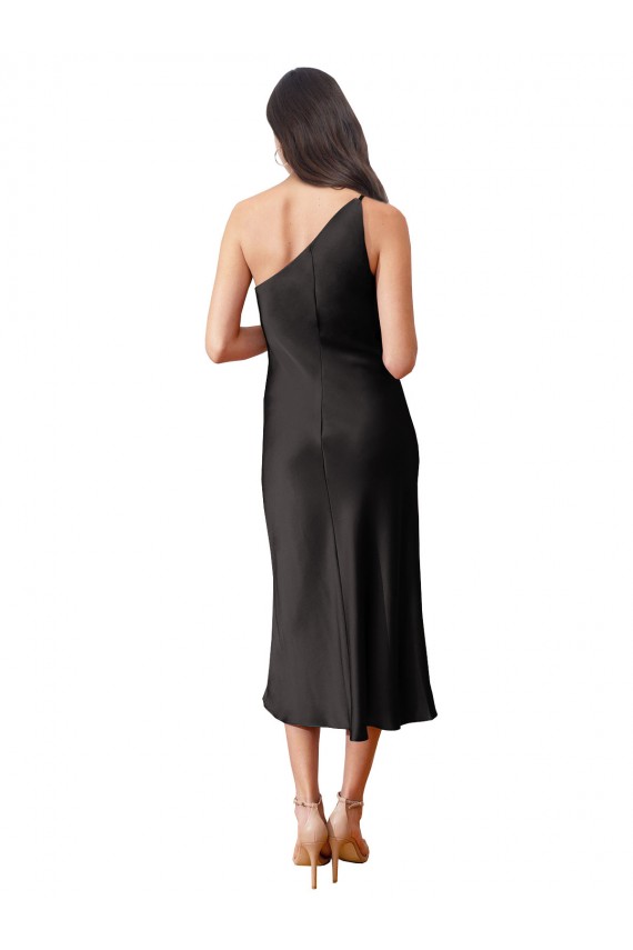 Stretch Satin One Shoulder Sheath Black Black Tie Prom Dress Canada Factory