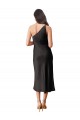 Stretch Satin One Shoulder Sheath Black Black Tie Prom Dress Canada Factory
