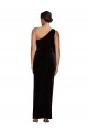 Stretch Velvet One Shoulder Sheath Black Prom Dress Canada Factory