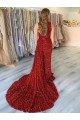 Velvet Sequin One Shoulder Court Train Sheath Burgundy Prom Dress Canada Factory