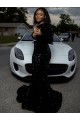 Velvet Sequin One Shoulder Sheath Black Sweep Train Prom Dress Canada Factory