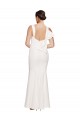 Stretch Crepe Square Neck Low Back Sheath Ivory Long Prom Dress Canada Factory