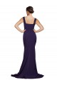 Stretch Crepe Square Neck Sheath Dark Navy Prom Dress Canada Factory