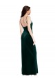 Stretch Velvet Square Neck Low Back Sheath Dark Green Prom Dress Canada Factory