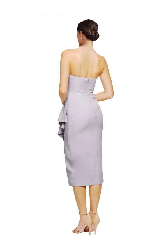 Stretch Crepe Strapless Low Back Sheath Arctic Lilac High Low Prom Dress Canada Factory