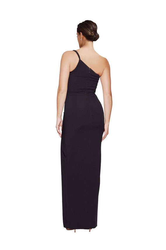 Stretch Crepe Strapless Sheath Black Prom Dress Canada Factory