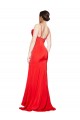 Stretch Satin Strapless Low Back Sheath Red Prom Dress Canada Factory