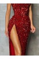 Velvet Sequin Strapless Sheath Burgundy Prom Dress Canada Factory