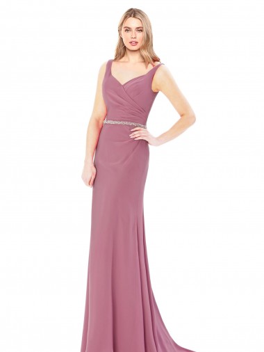 Soft Chiffon High Neck Low Back Sheath Prom Dress Canada Factory