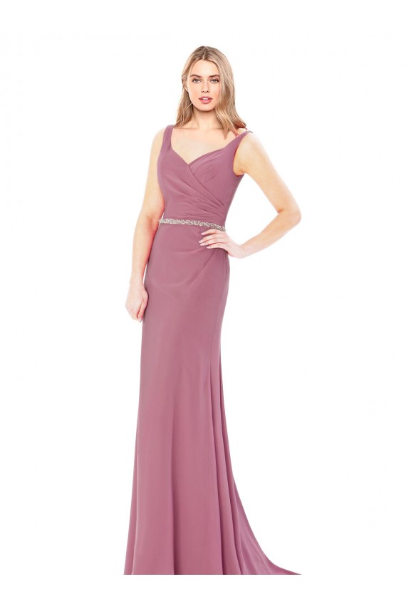 Soft Chiffon High Neck Low Back Sheath Prom Dress Canada Factory
