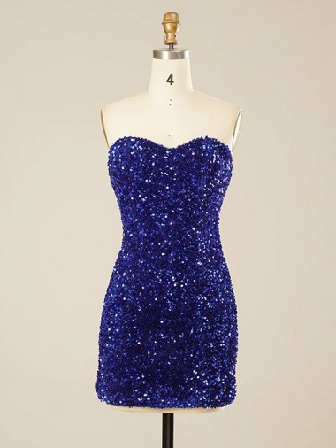 Velvet Sequin Sweetheart Sheath Short Prom Dress Canada Factory