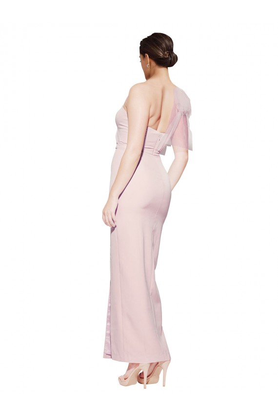 Stretch Crepe Sweetheart Low Back Sheath Pink Prom Dress Canada Factory