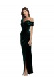Stretch Velvet Sweetheart Sheath Dark Green High Low Prom Dress Canada Factory