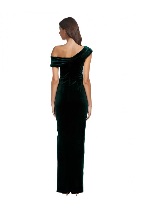 Stretch Velvet Sweetheart Sheath Dark Green High Low Prom Dress Canada Factory